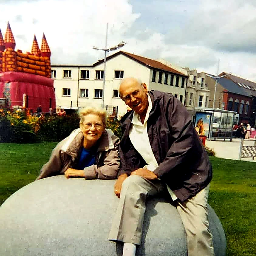 Benzinger Media founders Betty and Jerry together outdoors